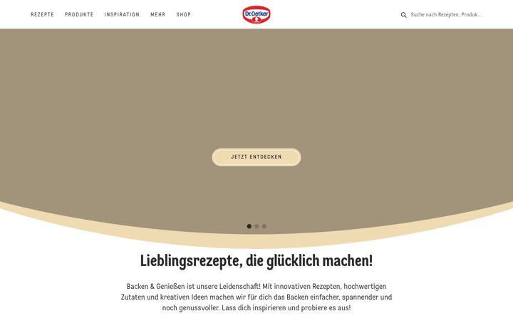 Screenshot of oetker.at