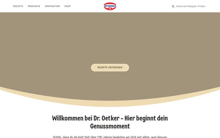 Skjermbilde av oetker.de