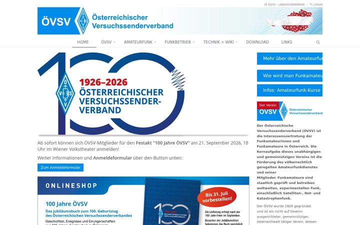 Screenshot von oevsv.at