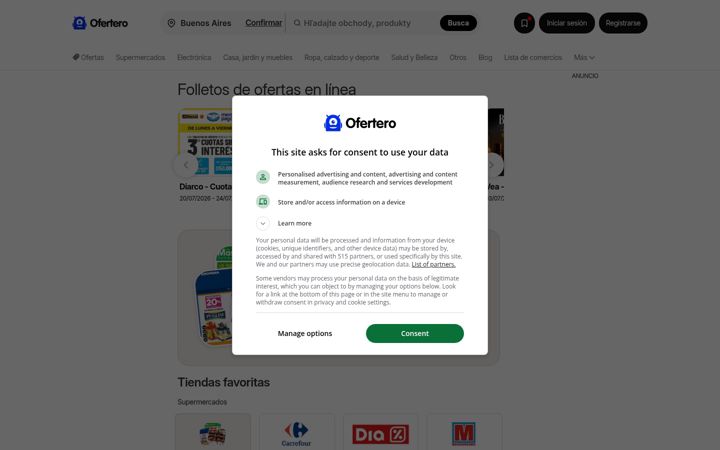 Screenshot of ofertero.com.ar