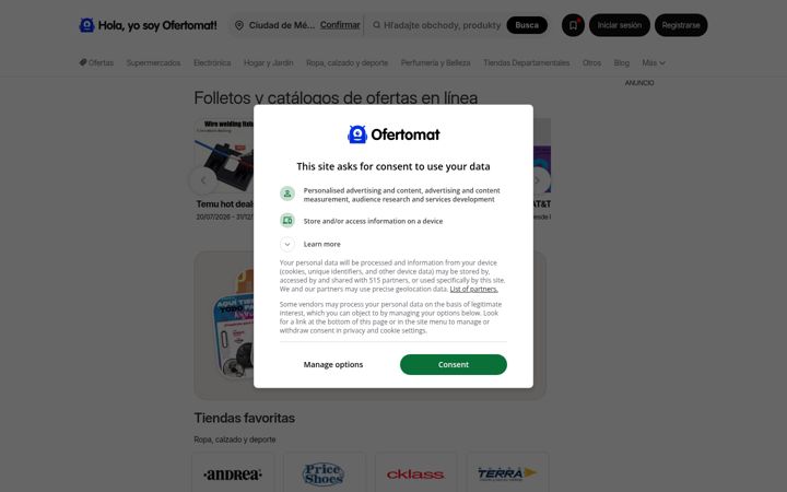 Captura de ecrã de ofertomat.mx