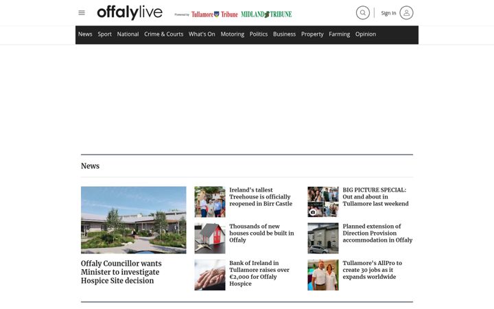 Screenshot of offalyexpress.ie