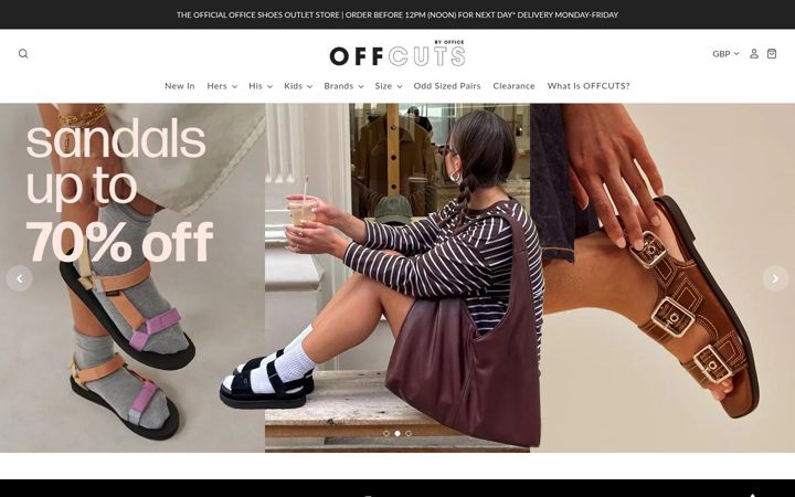 Screenshot of offcutsshoes.co.uk
