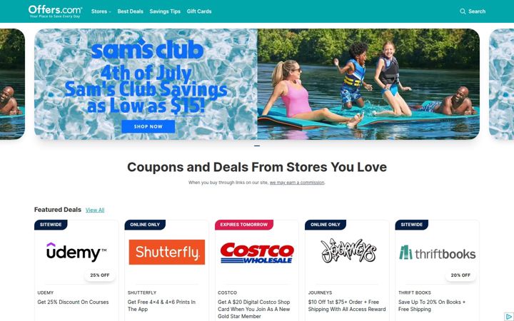 Screenshot of offers.com