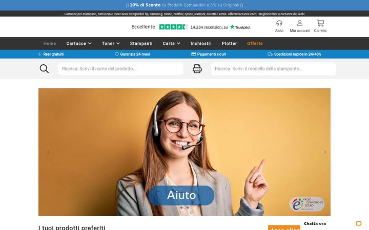 Captura de ecrã de offertecartucce.com