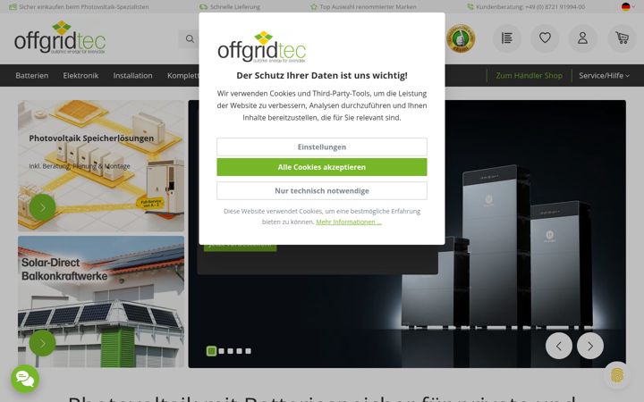 Screenshot di offgridtec.com