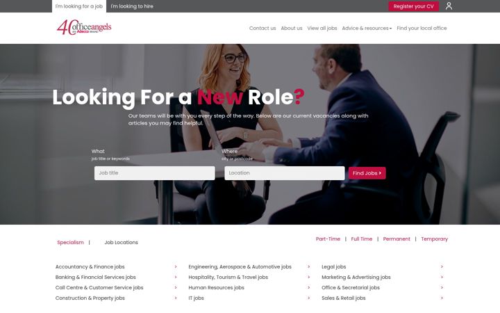 Screenshot of office-angels.com
