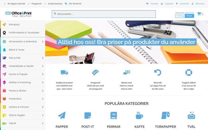 Ekrānuzņēmums no officeandprint.se