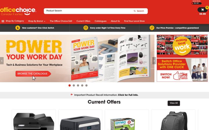 Screenshot of officechoice.com.au