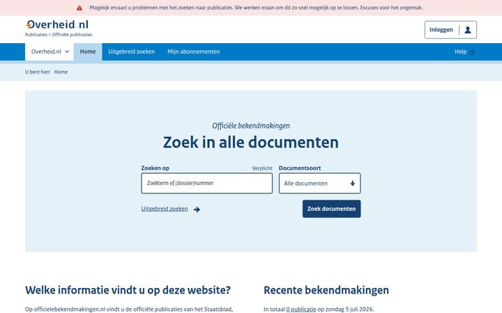 officielebekendmakingen.nl