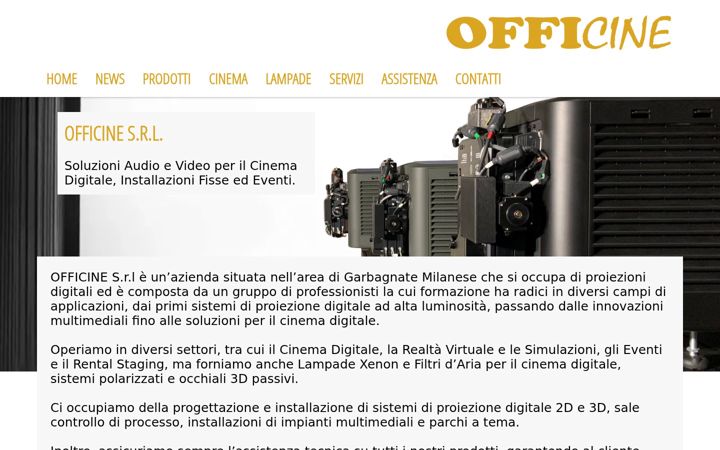 Snímek obrazovky officinesrl.com