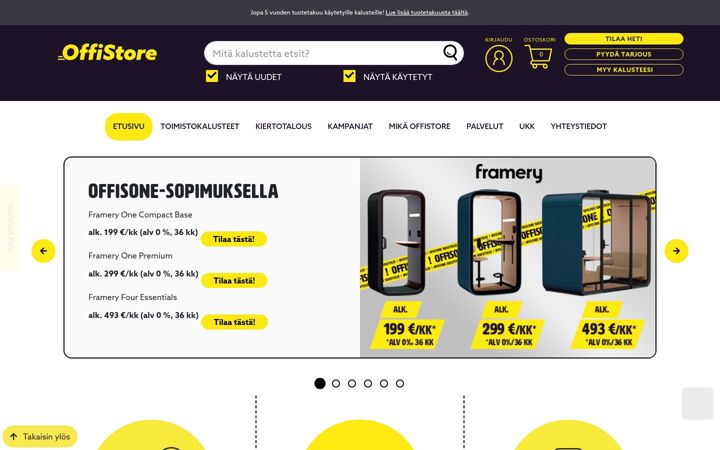 Snimka zaslona za offistore.fi