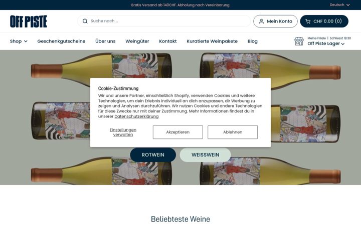 Screenshot of offpistewine.ch