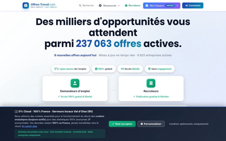 Screenshot of offres-travail.com