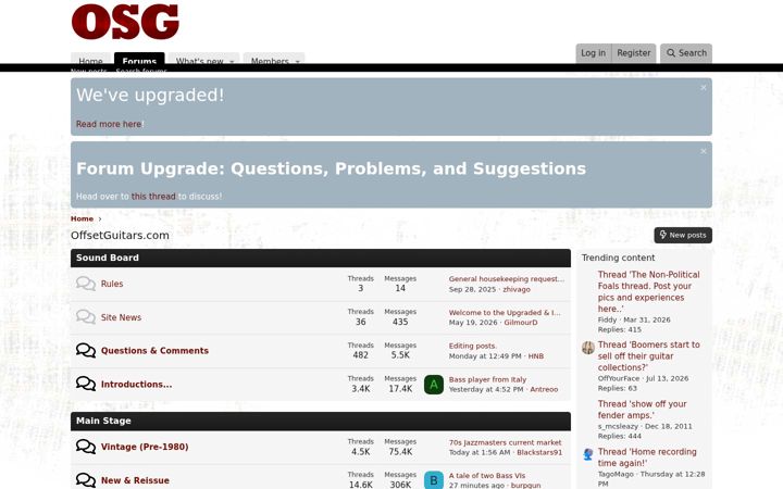 Screenshot of offsetguitars.com