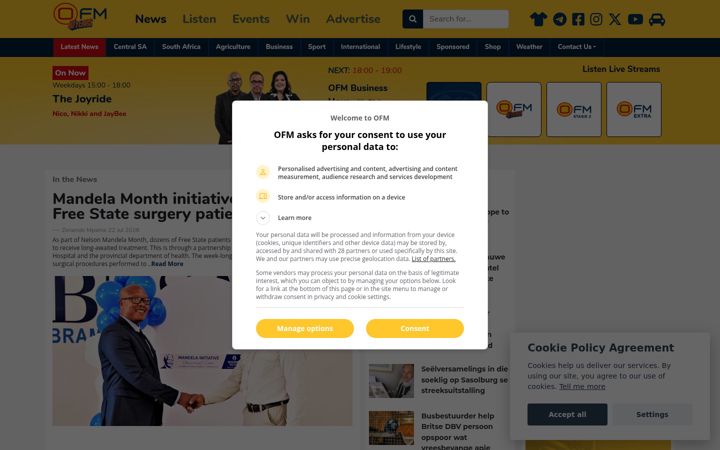 Screenshot of ofm.co.za
