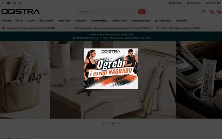 Screenshot of ogistra-nutrition-shop.com