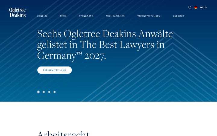 Posnetek zaslona ogletree.de