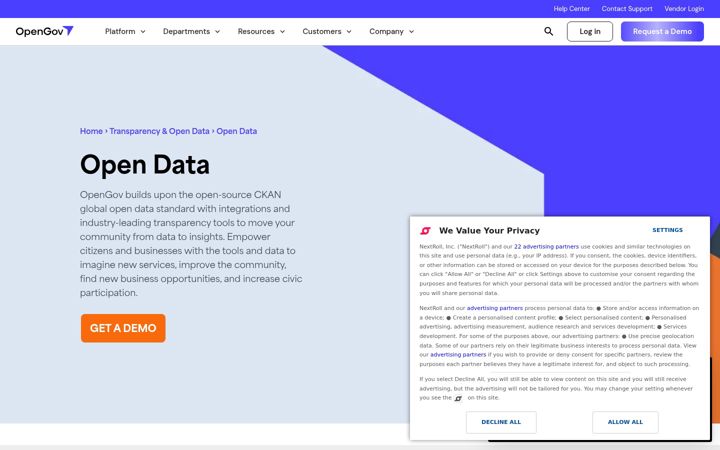 Screenshot of ogopendata.com