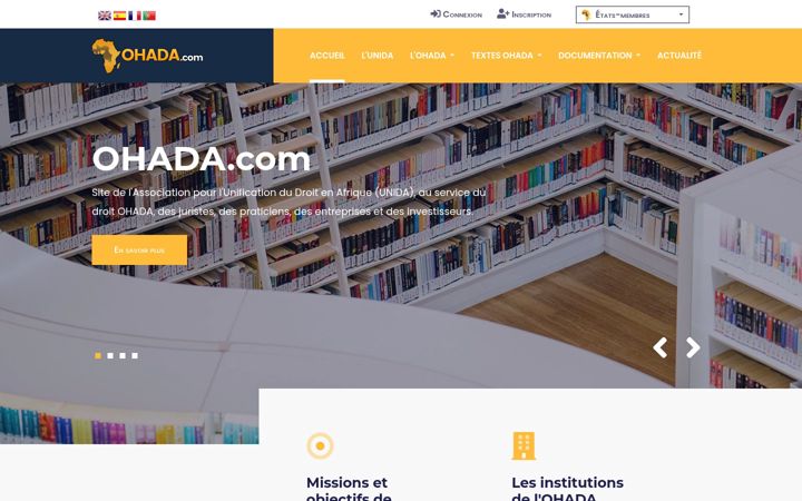 Screenshot of ohada.com