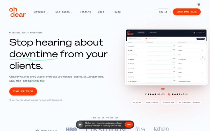 Screenshot of ohdear.app