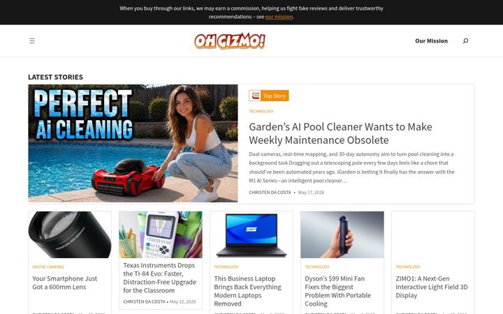 Screenshot of ohgizmo.com