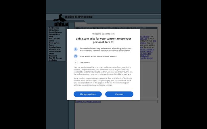 Screenshot of ohhla.com
