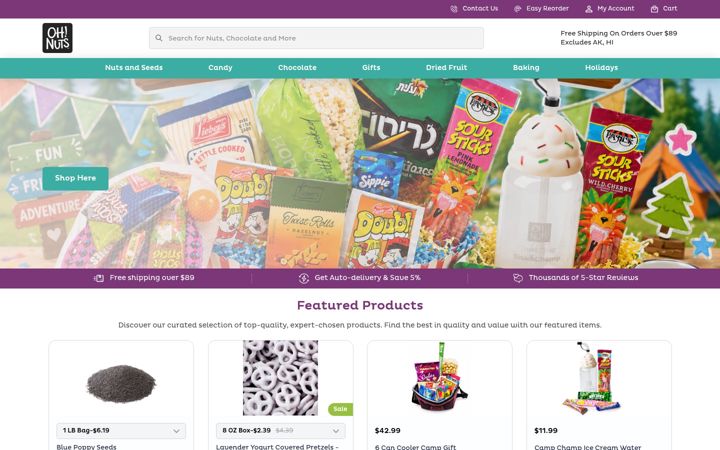 Screenshot di ohnuts.com