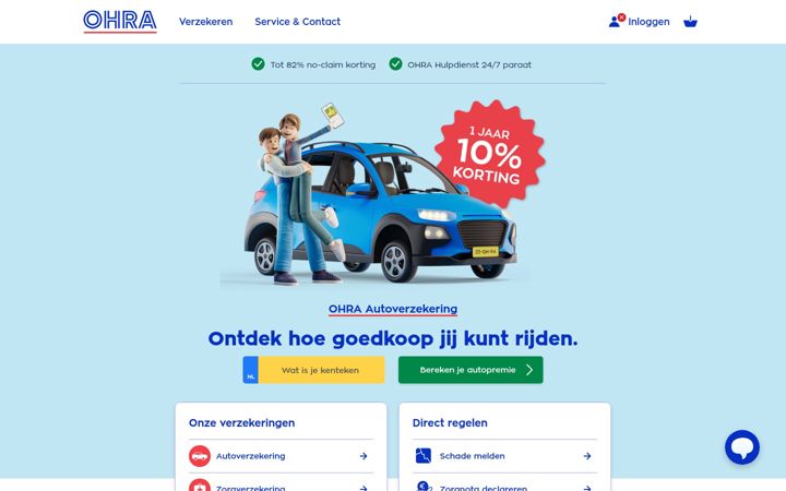 Screenshot of ohra.nl