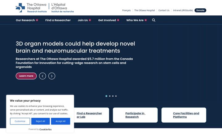 Screenshot of ohri.ca