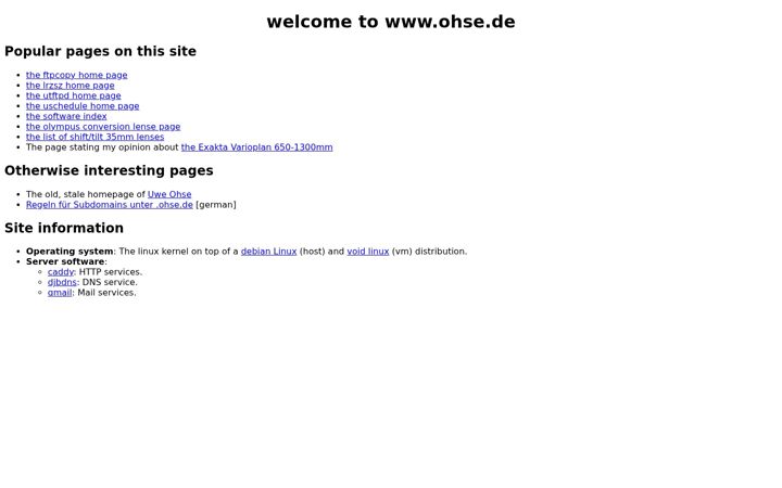 Screenshot of ohse.de