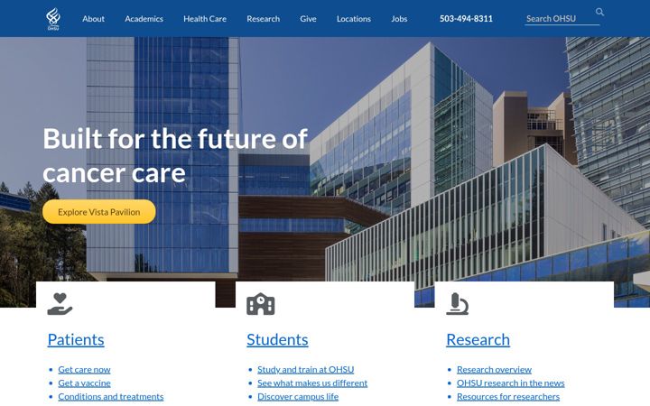 Screenshot του ohsu.edu