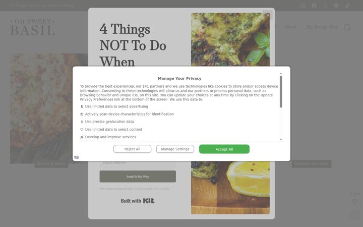 Screenshot of ohsweetbasil.com