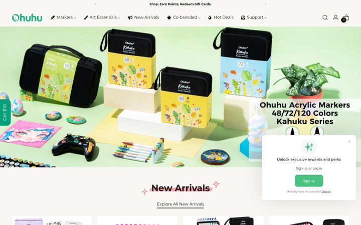 Screenshot of ohuhu.com