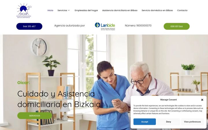 Posnetek zaslona oicar.es