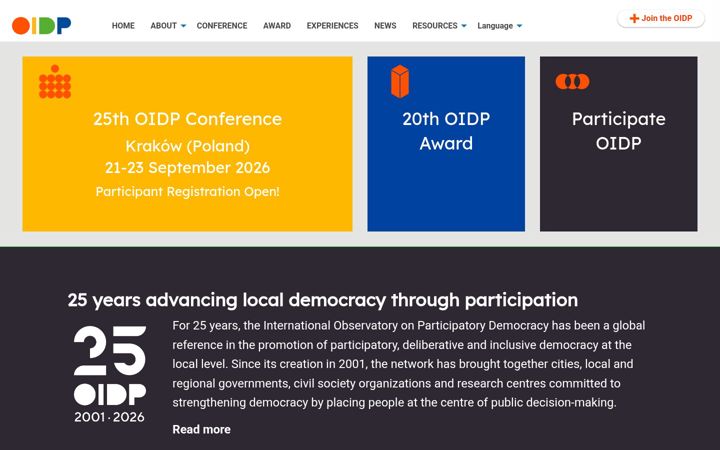 Kuvakaappaus sivustosta oidp.net