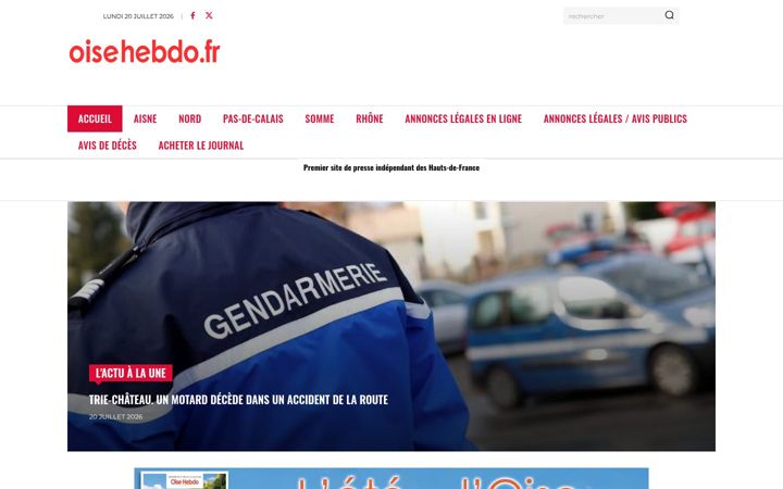 Screenshot of oisehebdo.fr