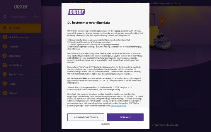 Screenshot of oister.dk