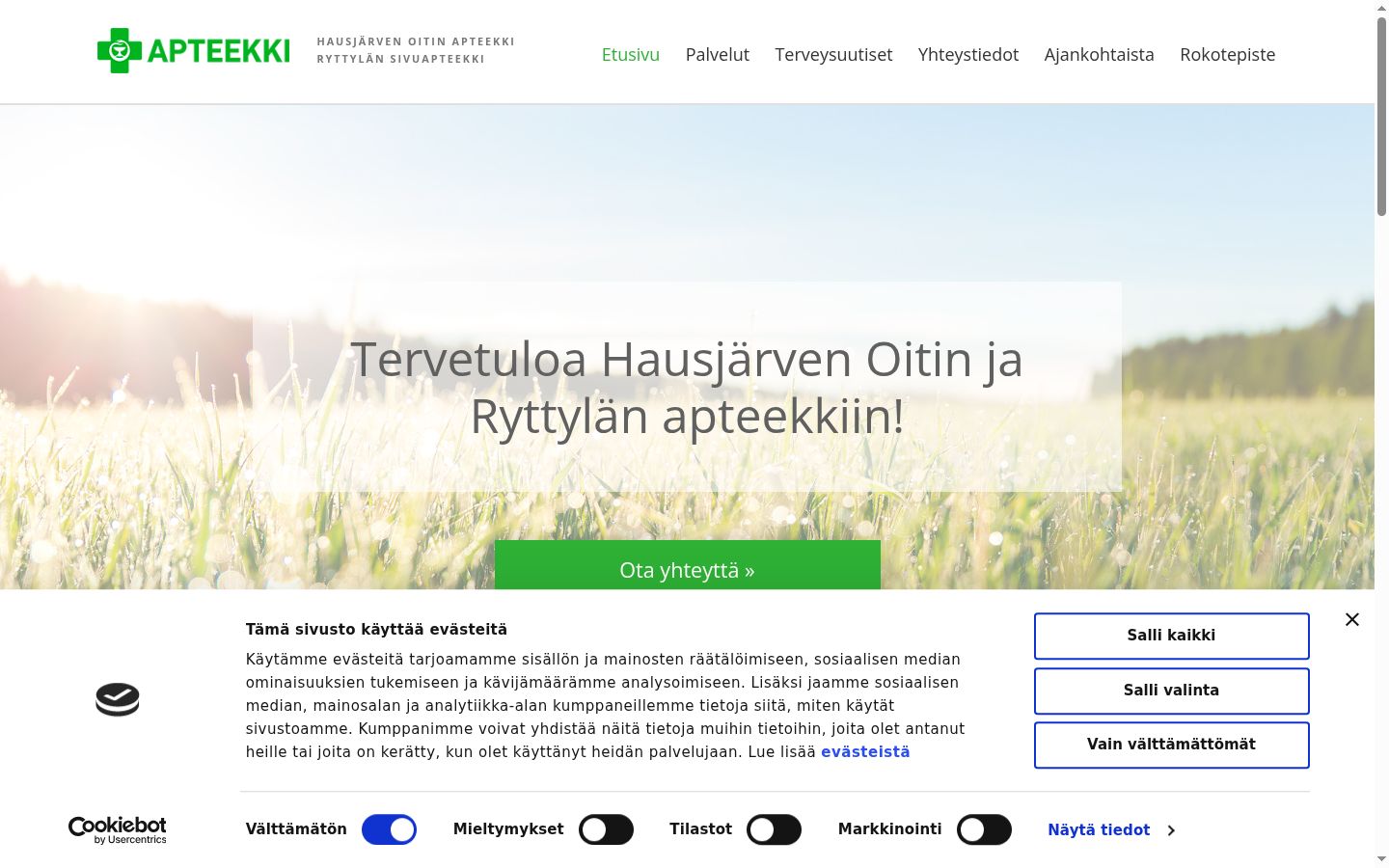 Posnetek zaslona pasice za privolitev, prikazane pred kakršno koli interakcijo