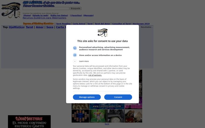 Screenshot of ojomistico.com