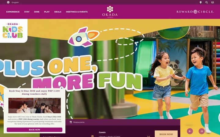 Screenshot of okadamanila.com