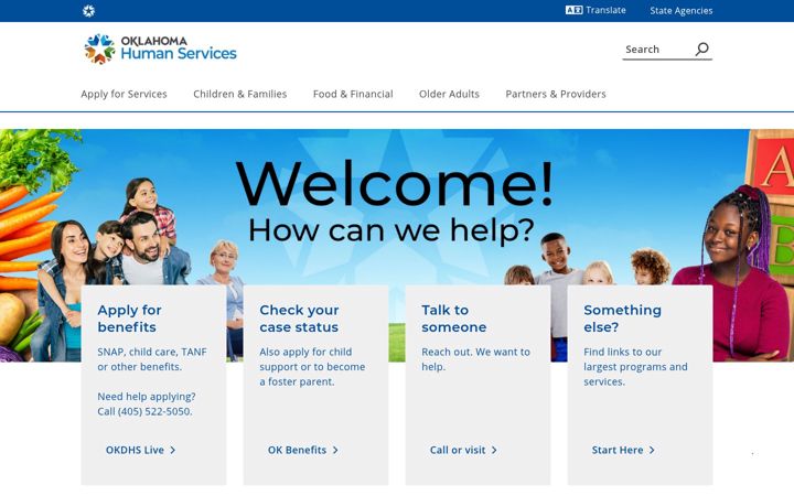 Screenshot von okdhs.org