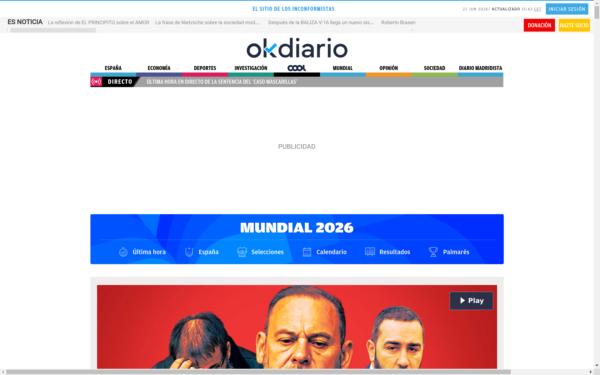Screenshot of okdiario.com