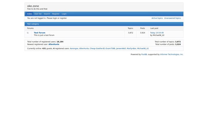 Screenshot of oke.zone