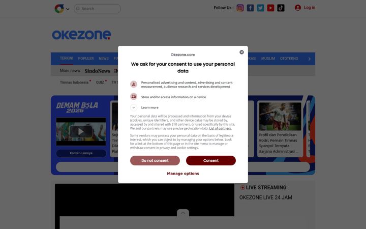 Capture d'écran de okezone.com