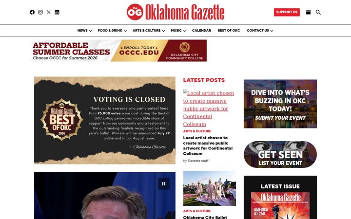 Captura de pantalla de okgazette.com