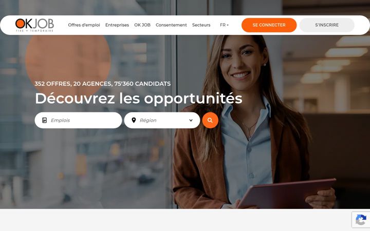 Screenshot van okjob.ch