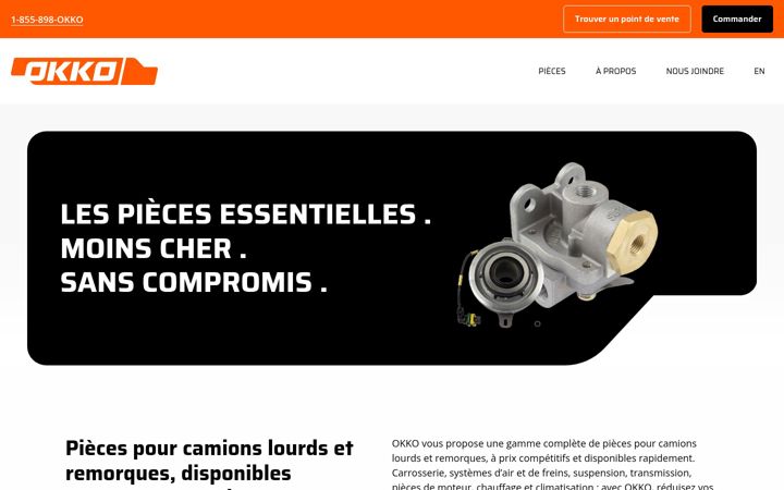 Screenshot of okkoparts.ca