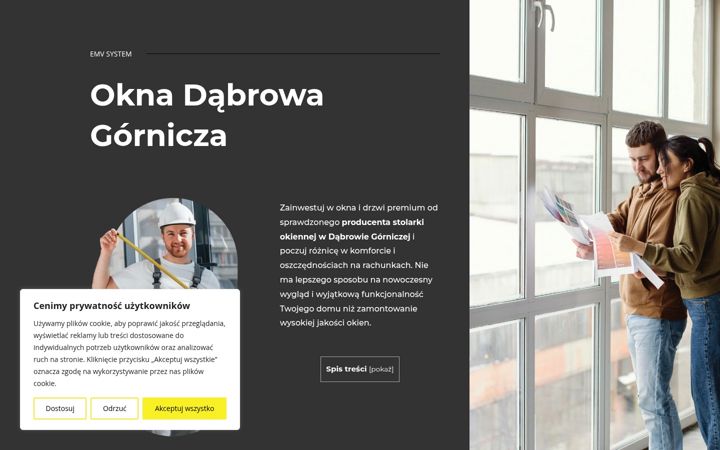 Captura de pantalla de okna-dabrowa-gornicza.pl