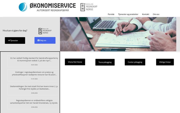 Screenshot von okonomiservice.net